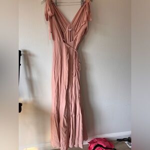 Reformation dusty rose wrap dress